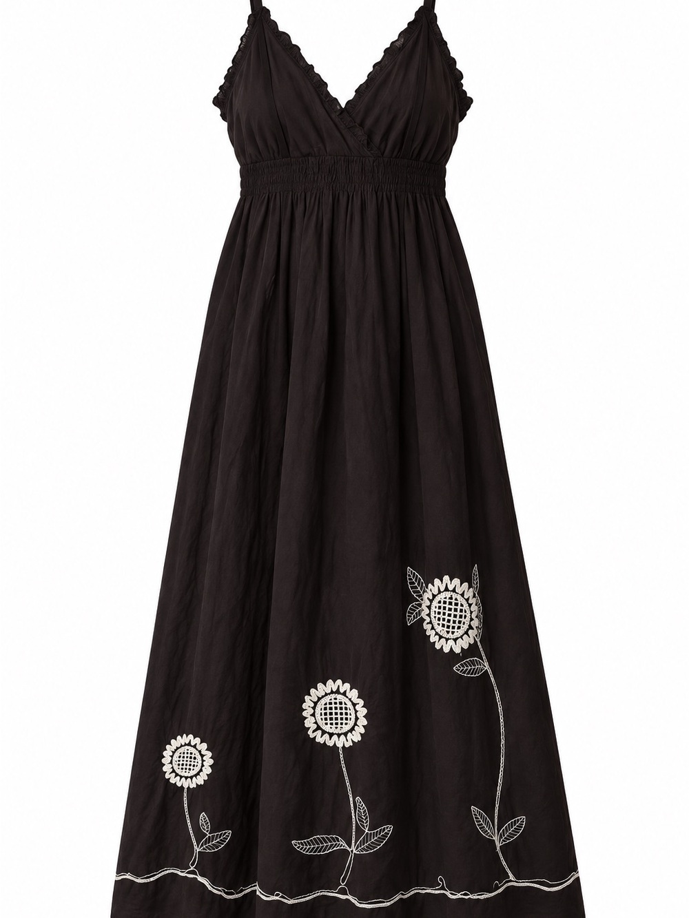 Speed Control New York 3X Brown Embroidered Cotton Boho Maxi Dres - Picture 3 of 5